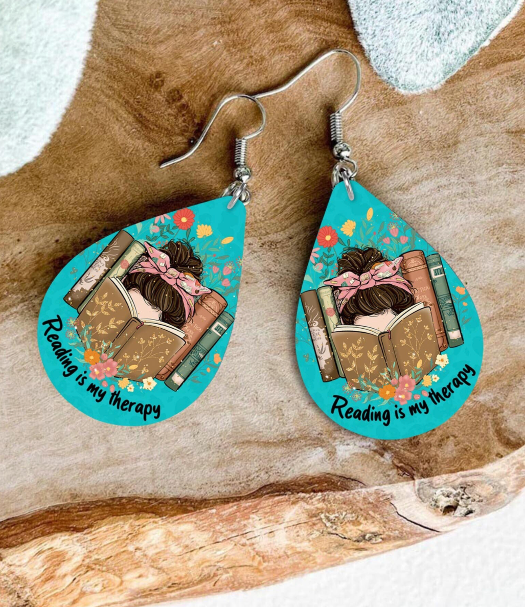 Reading is my therapy Earrings