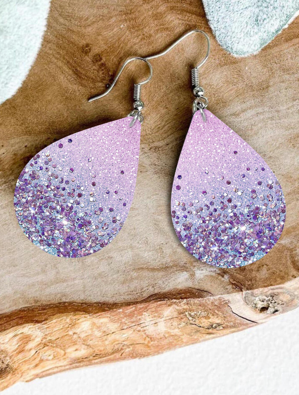 Pink Glitter Earrings
