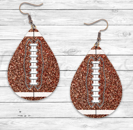 Glitter Football Earrings