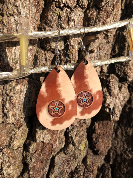 Western Cowprint Earrings