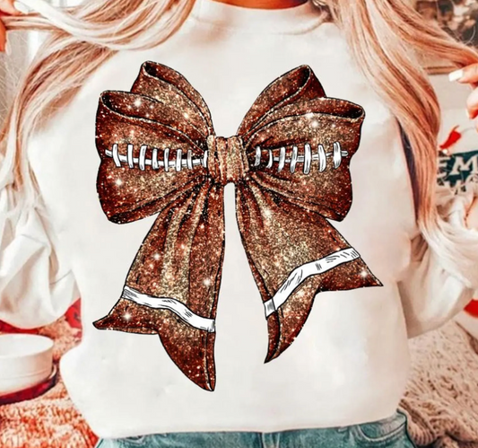 Glitter Coquette Football Bow