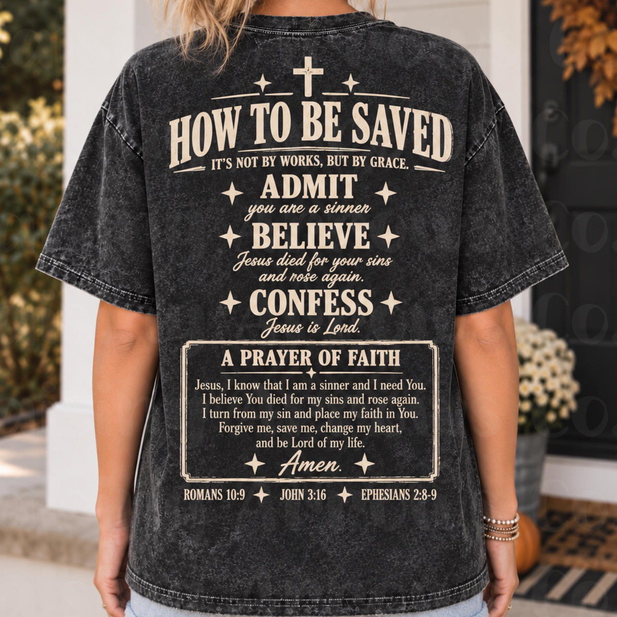 Christian Shirt, Vintage Christian T Shirt, Jesus Shirt, Salvation Prayer Tee, Bible Verse Shirt, Acid Wash Faith Shirt, Christian Gift